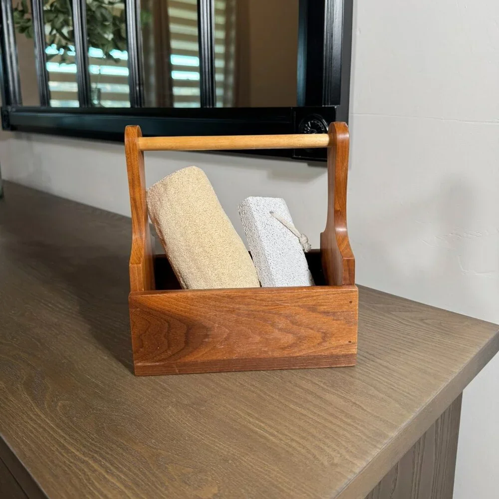 Small Wood Caddy Organizer – Rustic & Versatile Farmhouse Style